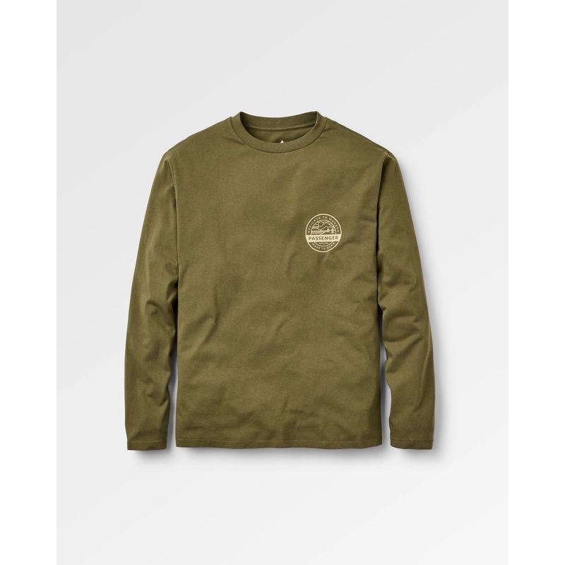 Odyssey Bio-Baumwoll Langarmshirt – Dunkeloliv