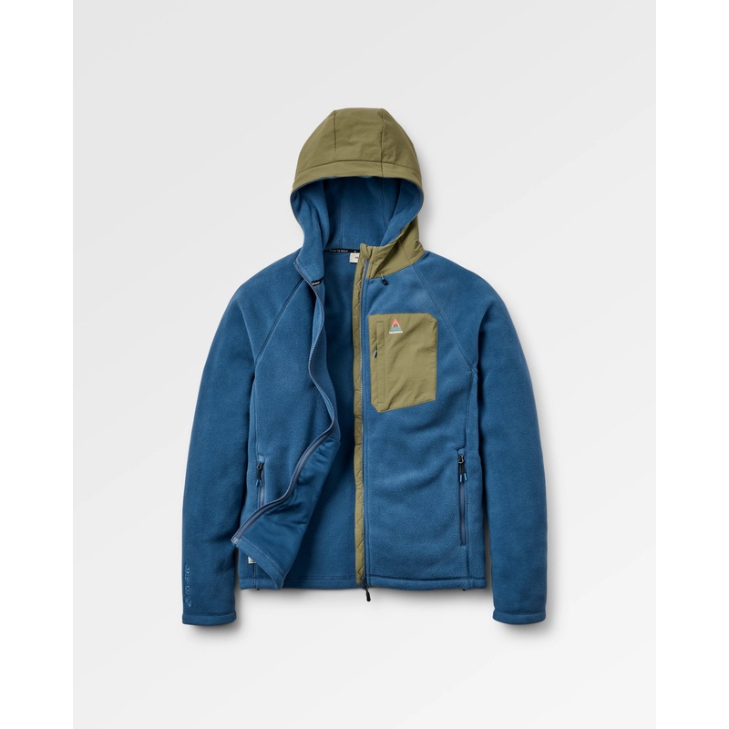 Sierrascape Herren Recycelter Polartec Fleece Hoodie – Dunkles Denim