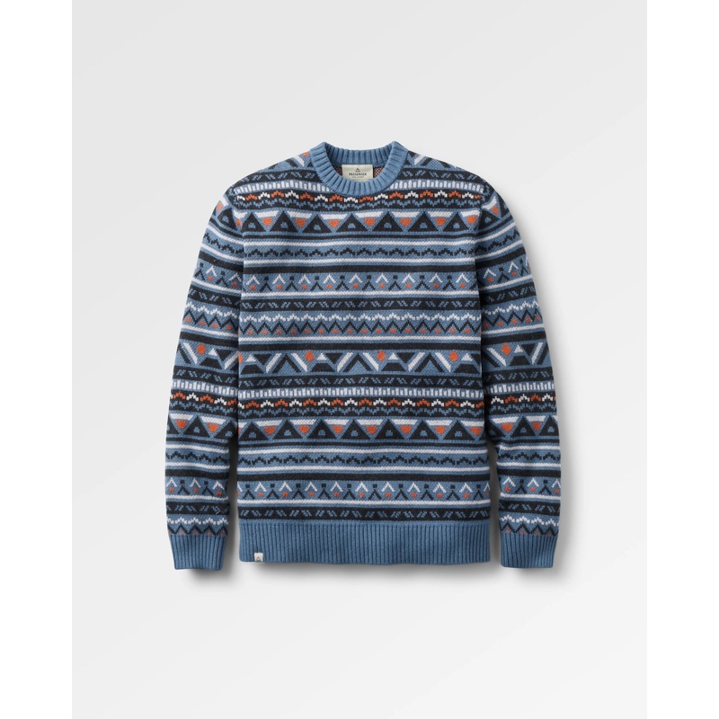 Stoked Strickpullover – Verblasstes Denim Multi