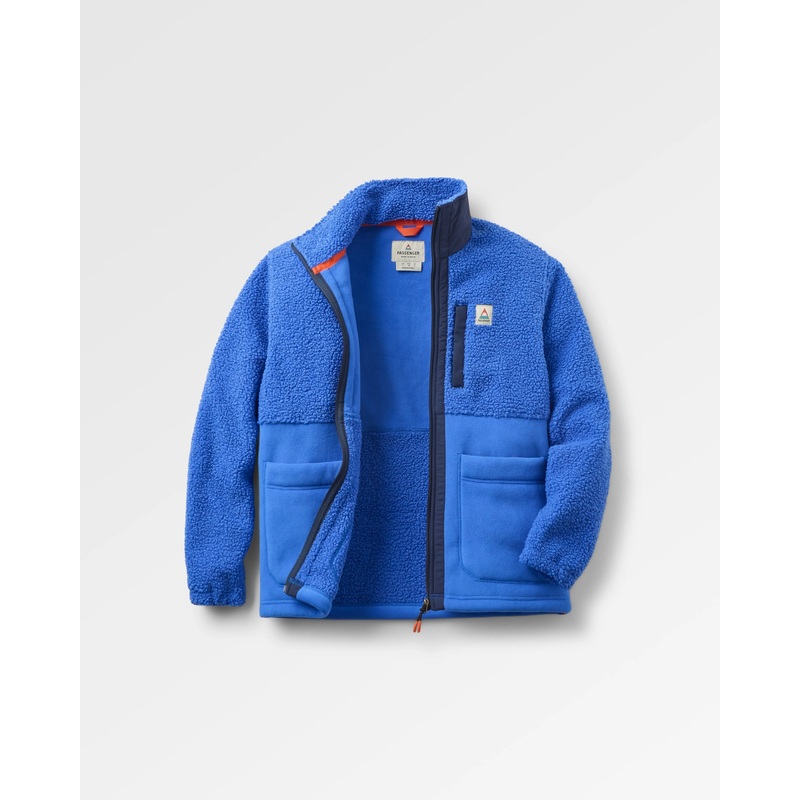 Oak Teddy Fleece mit langem Schnitt – Electric Blau