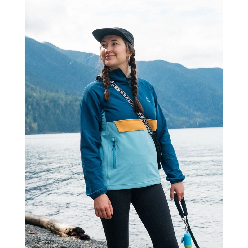 Ocean Recycled Softshell Anorak – Retro Blau/Tidal Blau