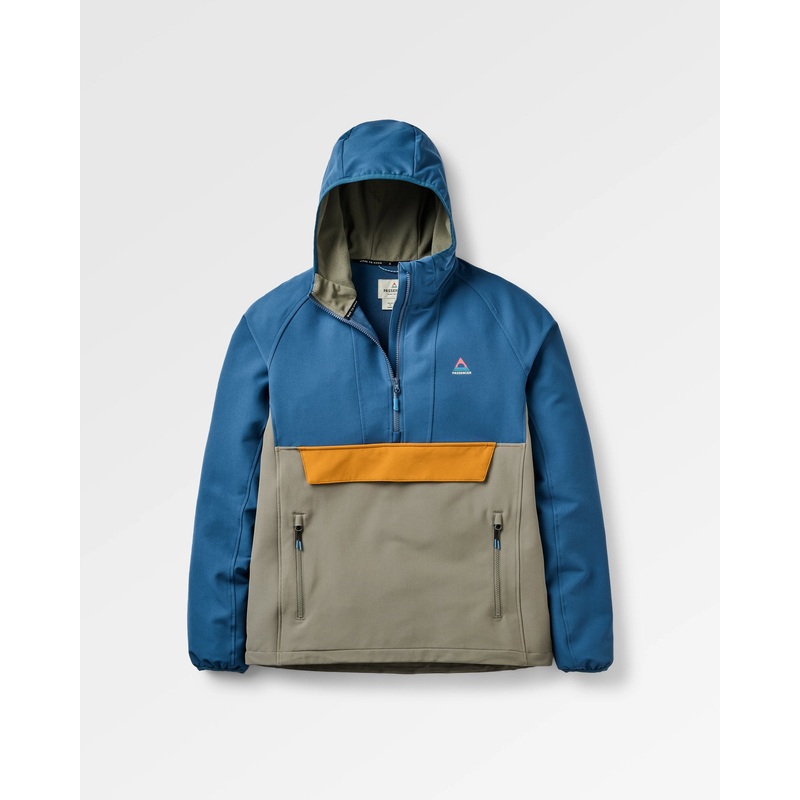 Roamer Herren Recycelte Softshell Jacke – Dunkles Denim/ Staubiges Oliv