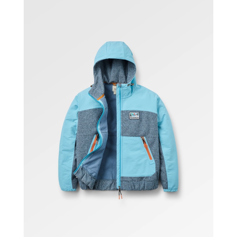 Wrmende Winddichte Fleecejacke mit Reiverschluss – Strmisches Blau/Retro Blue