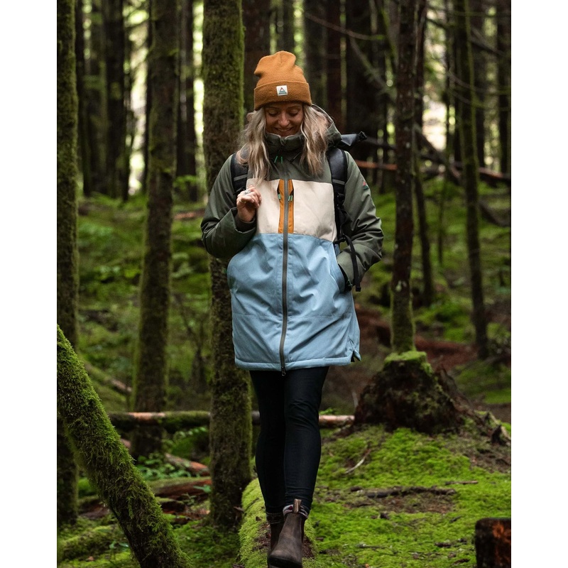 Lumi Farbblock Parka – Verblasstes Denim