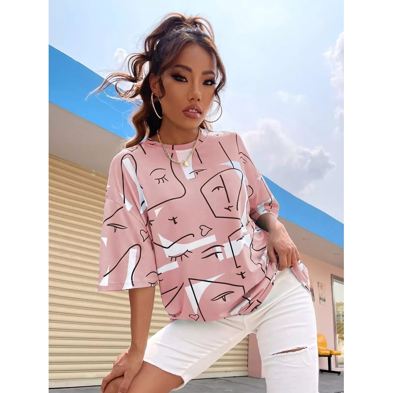 Figure Graphic Drop Shoulder Tee