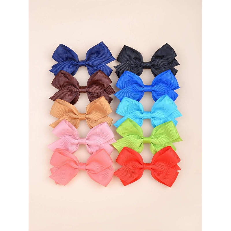 10pcs Toddler Girls Bow Knot Decor Hair Clip