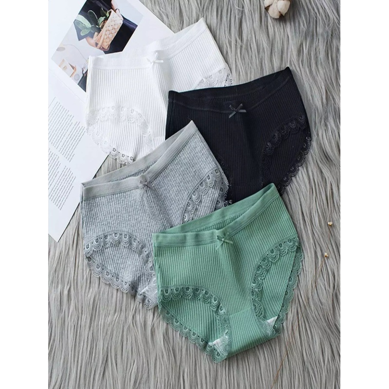 Girls 4pack Lace Trim Panties|150