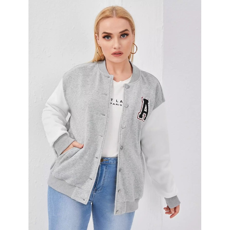 Plus Patch Detail Bomber Jacket