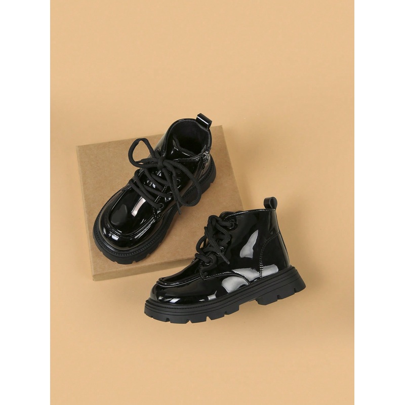 Girls’ PU Leather Mid-Calf Boots