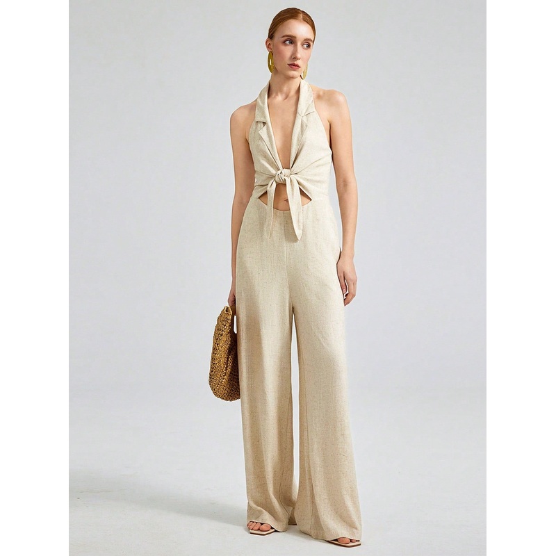 Ontre 2025 New Arrival Elegant Bow-Tied Jumpsuit