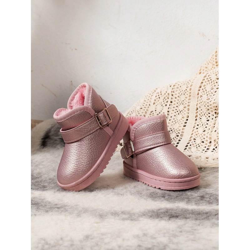 1 Pair Baby/Toddler Comfortable Heated Waterproof Flat-Bottomed Snow Boots