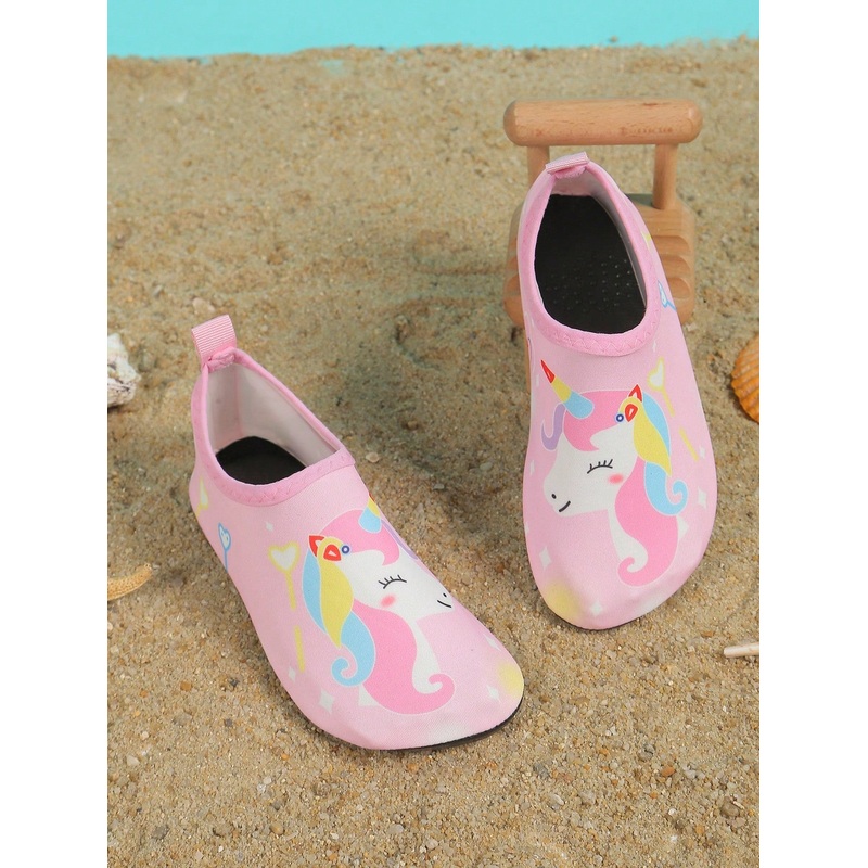 1 Pair Kids’ Summer Water Shoes Outdoor Aqua Shoes Yoga Shoes Cartoon Anti-Slip Breathable Beach Shoes Training Shoes