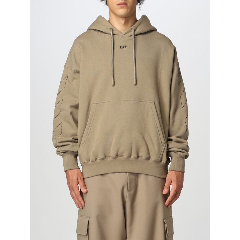 Off-White cotton sweatshirt with embroidered logo