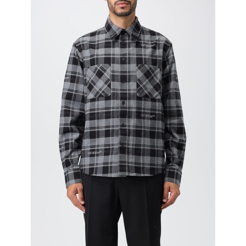 Off-white shirt in cotton flannel