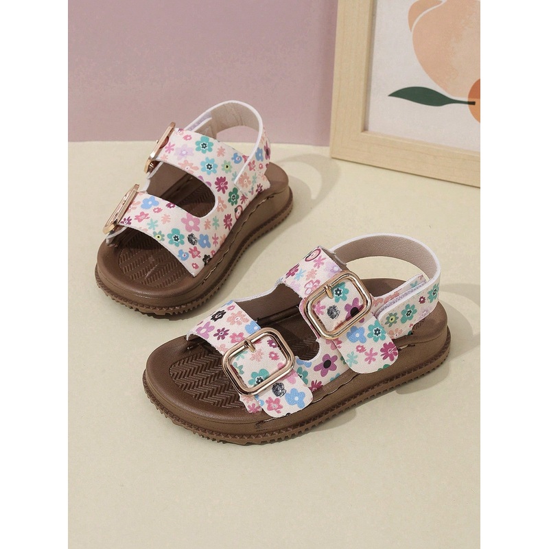 1 Pair Floral Children Flat Sandals