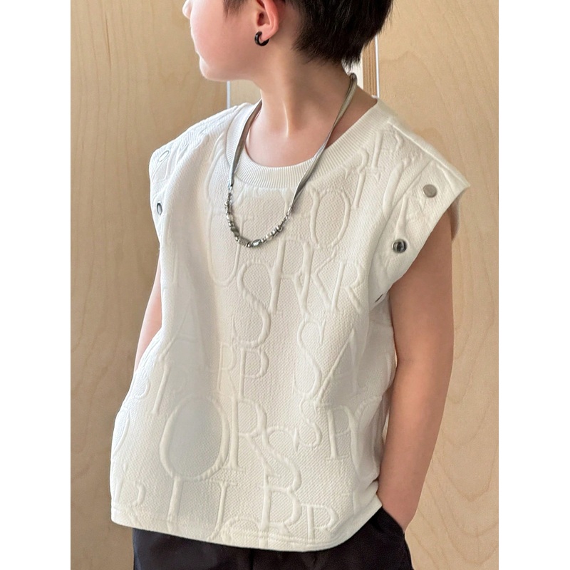 1 Piece Tween Boy Casual Sports College Artistic Style Retro Japanese And Korean Loose Textured Fabric