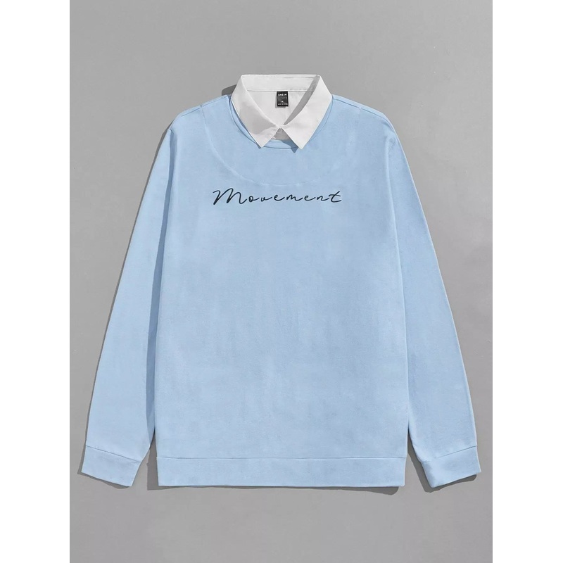 Men Letter Graphic Stand Collar Sweatshirt