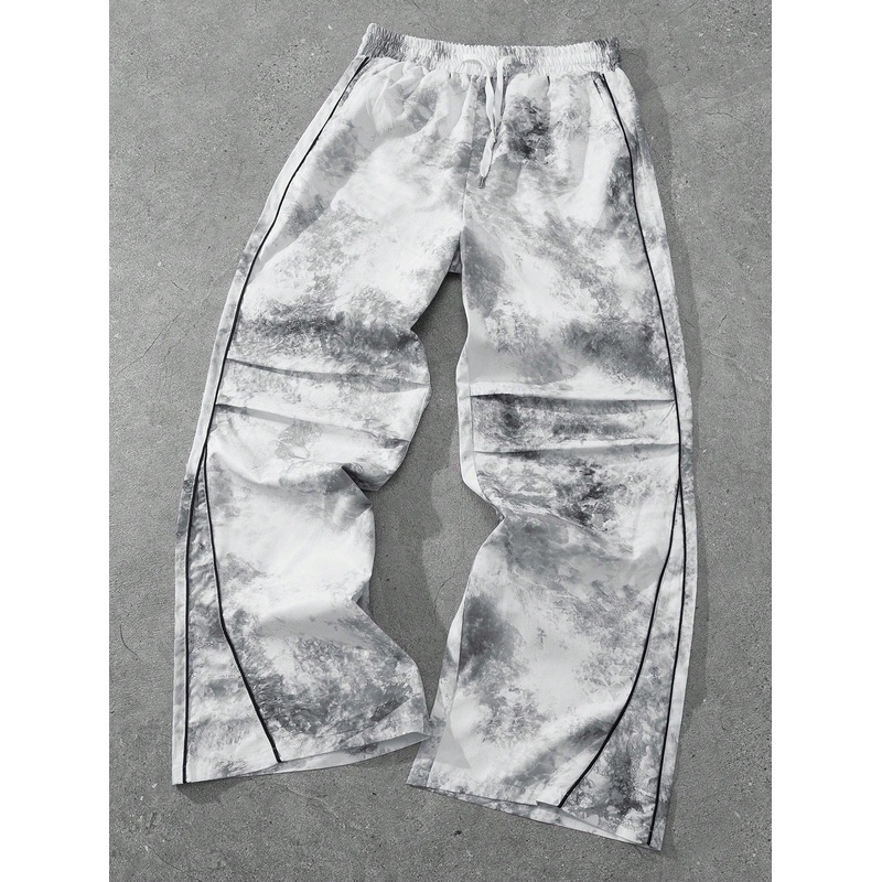 Y2K Rugged Punk Ombre Watercolor Straight Leg Wide Leg Cargo Pants