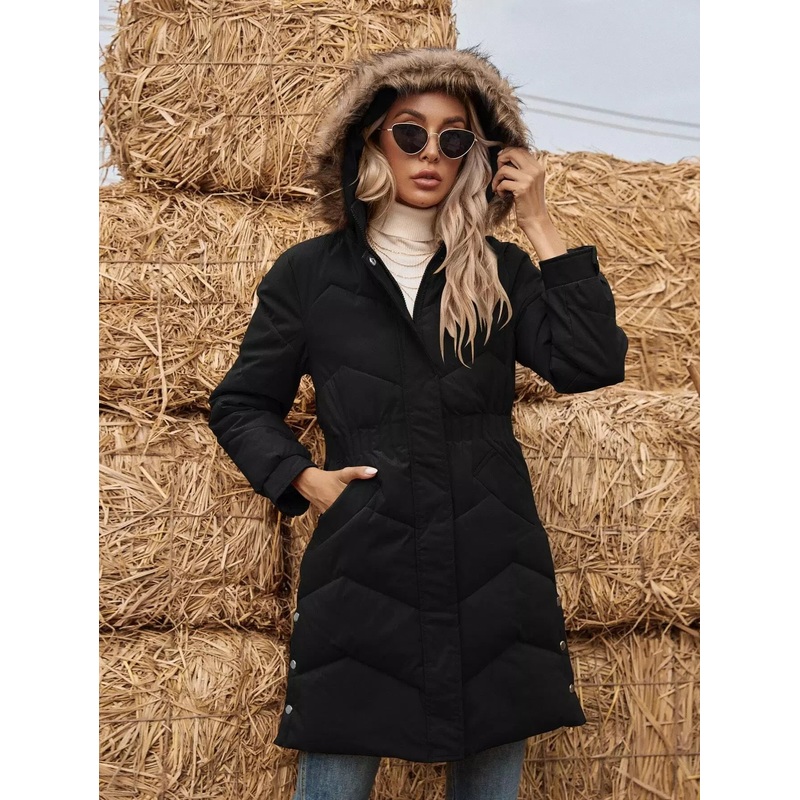 Zip-up Hooded Puffer Coat|M