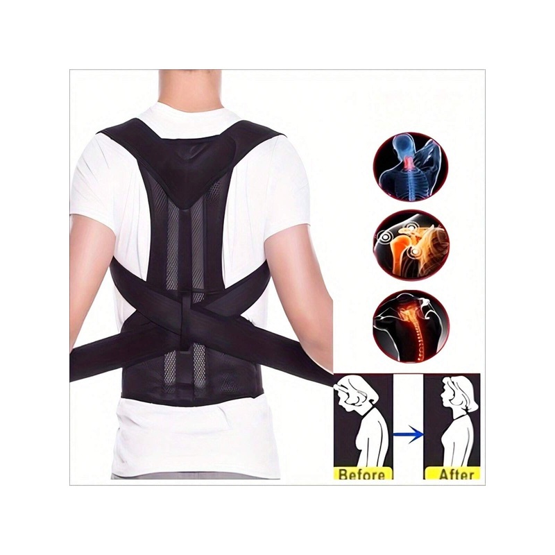 1pc Autumn And Winter Thick Posture Corrector, Adjustable And Comfortable Back Support, Supports Spine,