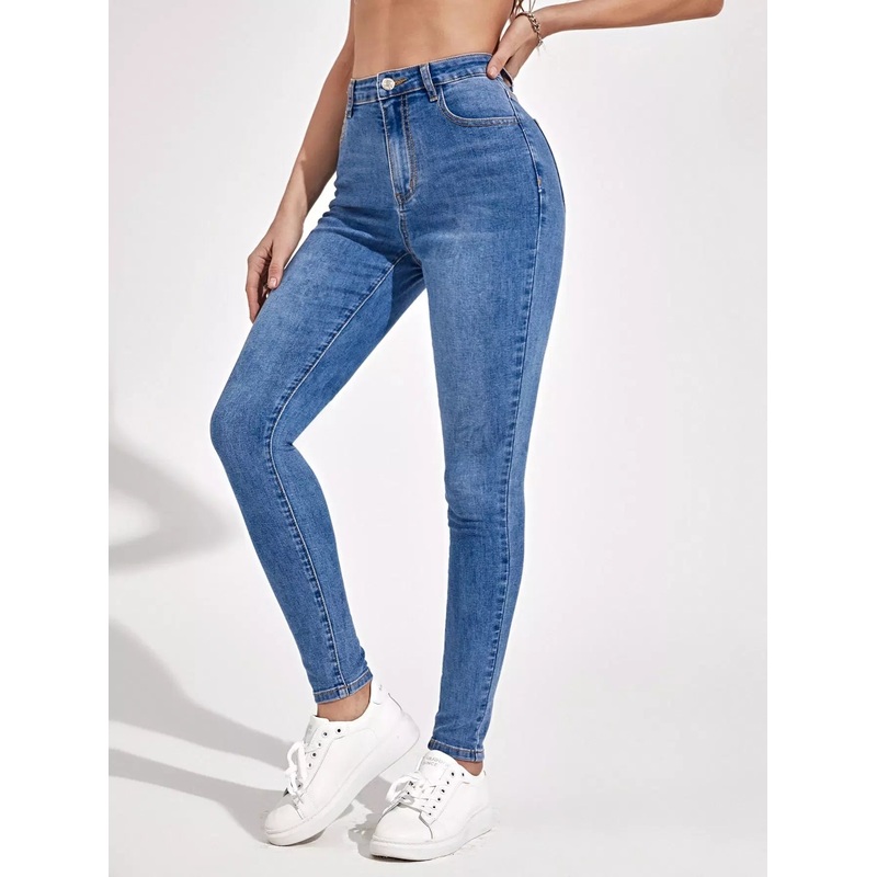 Zipper Fly Skinny Jeans|L