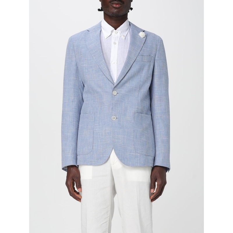 Boss single-breasted linen blend blazer