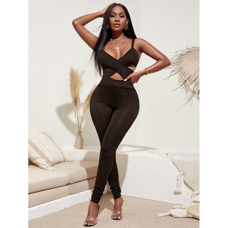 Crossover Peekaboo Cami Unitard Jumpsuit
