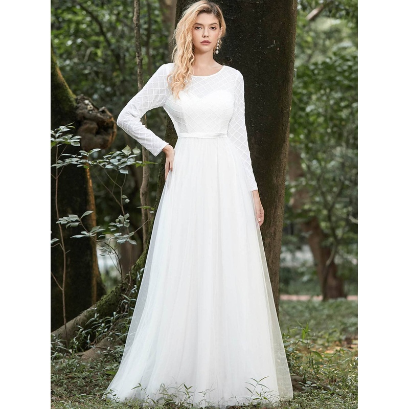 Contrast Sequin Mesh Prom Dress