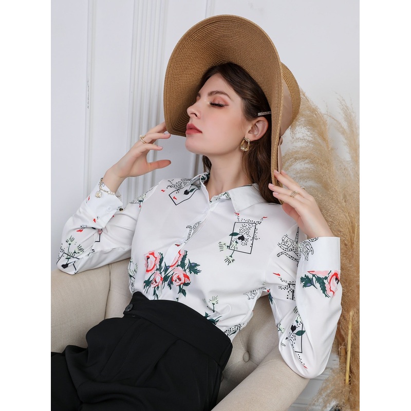 Floral Print Buttoned Shirt|XS