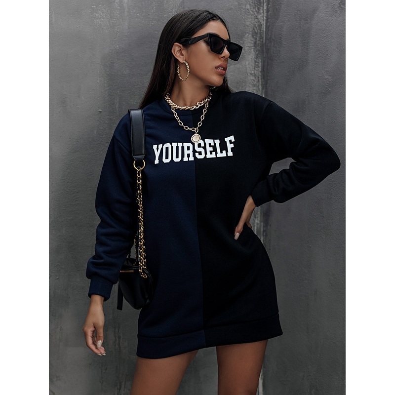 Drop Shoulder Letter Graphic Sweatshirt