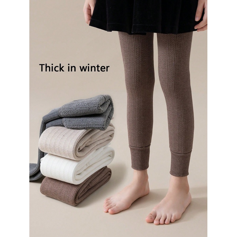 1pc Children’s Thickened Thermal Lined Leggings For Winter, 2-16 Years Old Girls, Suitable For Home Wear