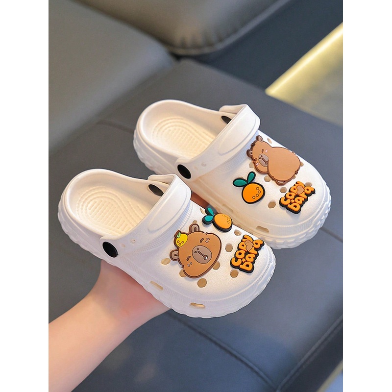 1 Pair Breathable Slip-On Sandals For Kids, Non-Slip, Open-Toe EVA Summer Shoes