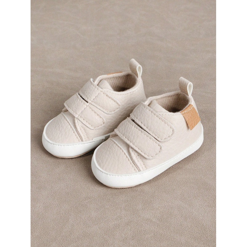 1 Pair Soft Pu Fabric Bottom Anti-Slip Hook-And-Loop Closure Unisex Newborn Infant Shoes Suitable For