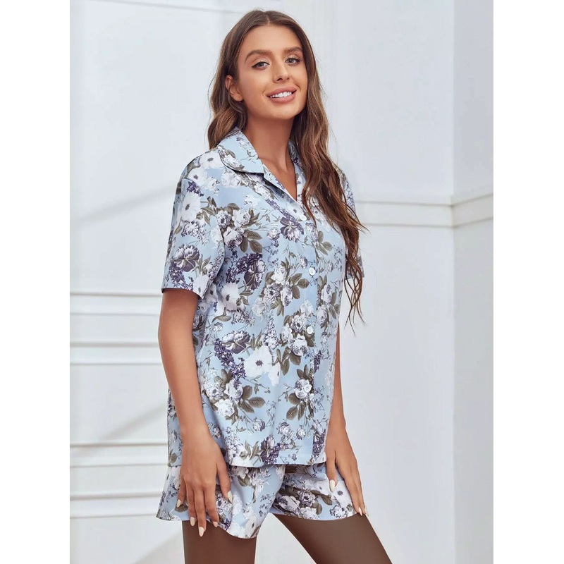 Allover Floral Print Pajama Set