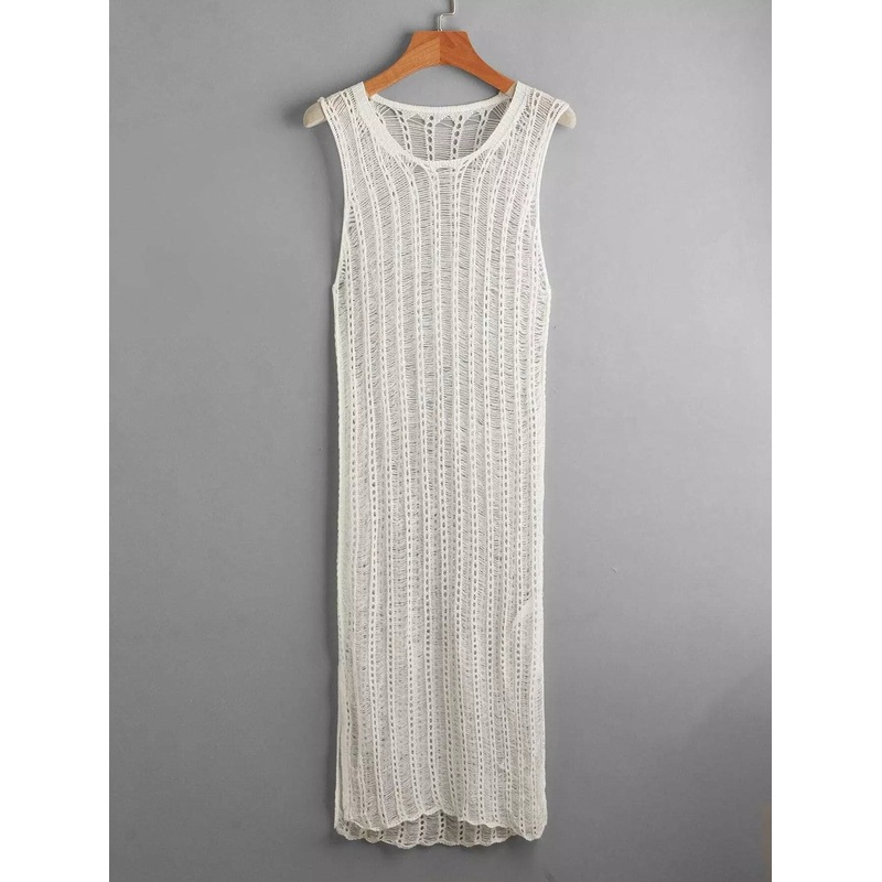 Split Hem Knitted Cover Up|S