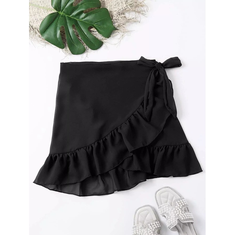 Ruffle Knot Cover Up|M