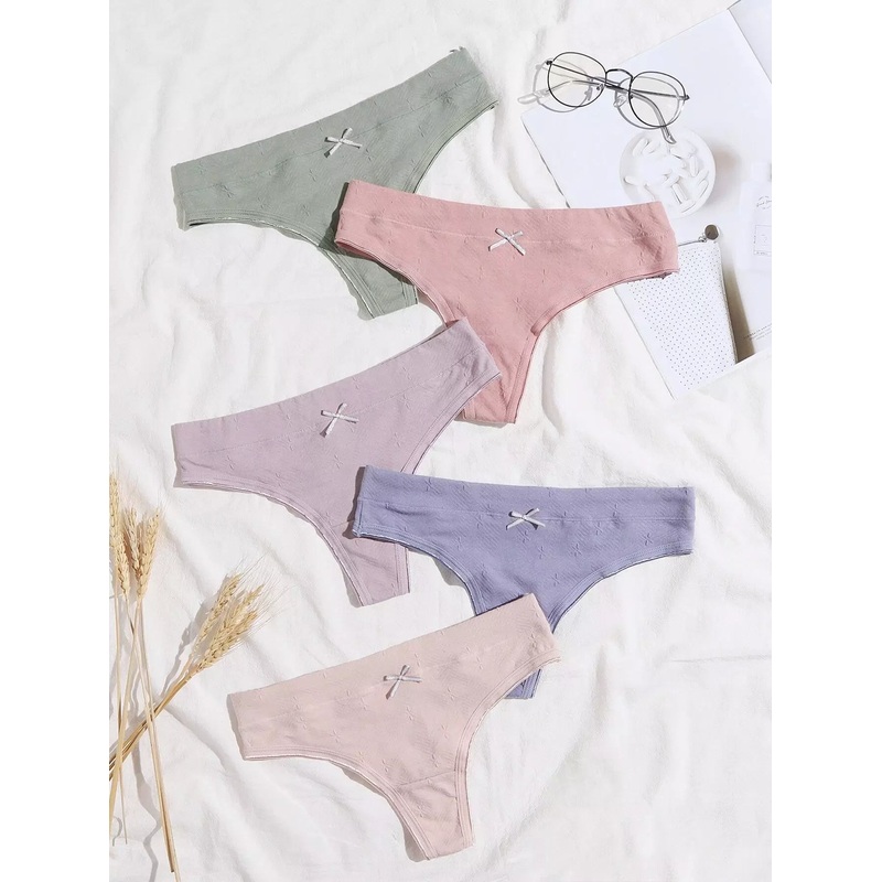 5pack Bow Decor Panty Set|S|L