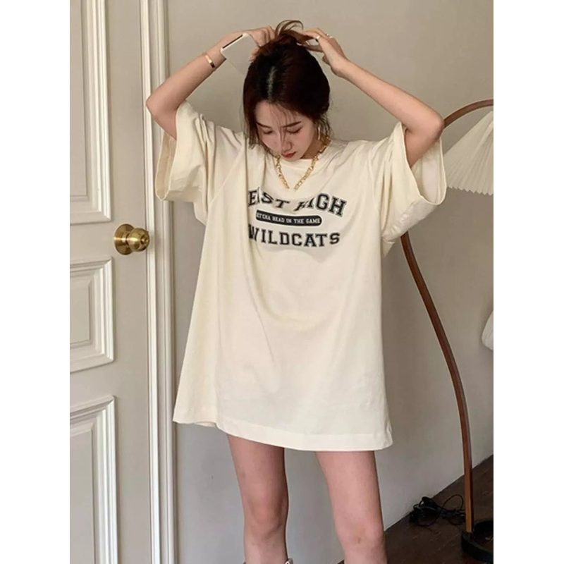 Slogan Pattern Drop Shoulder Oversized Tee