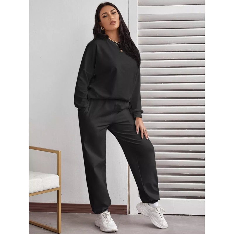 Drop Shoulder Oversize Top & Sweatpants Set