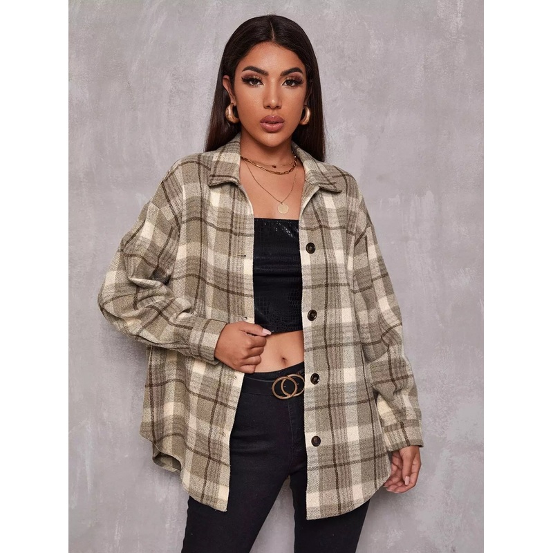 Tartan Drop Shoulder Overshirt