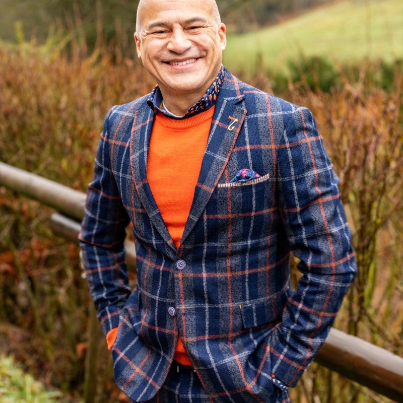 Blazer – Check – Navy & Orange