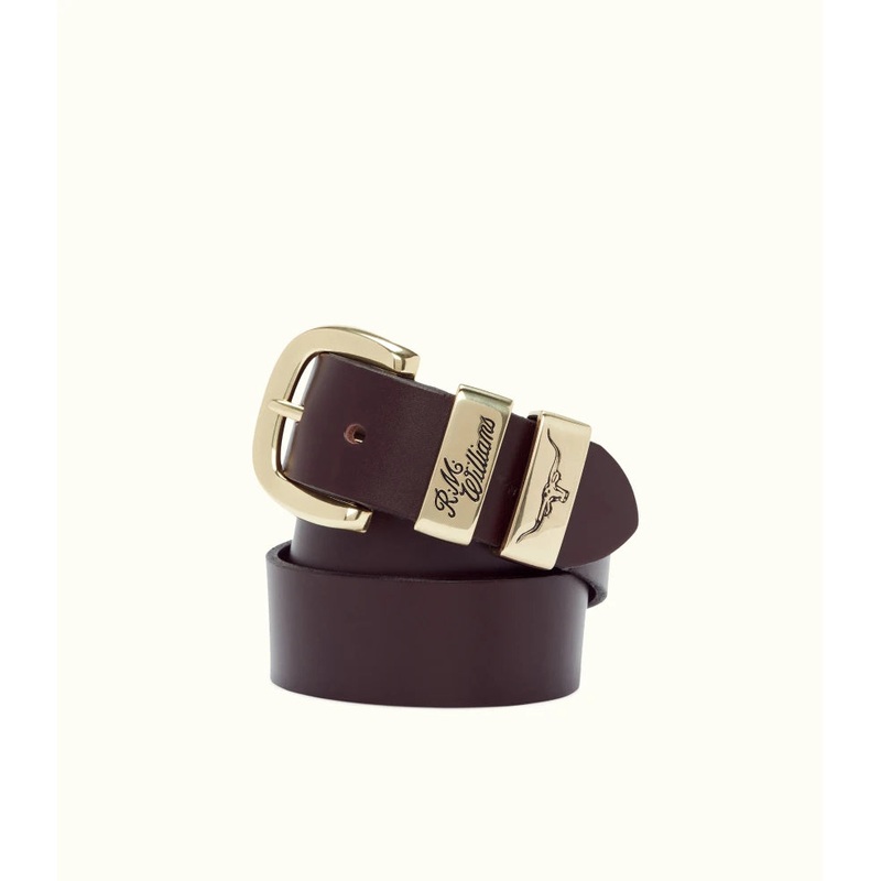 R.M.Williams – Drover Belt – High Polish Brass Hardware – Chestnut