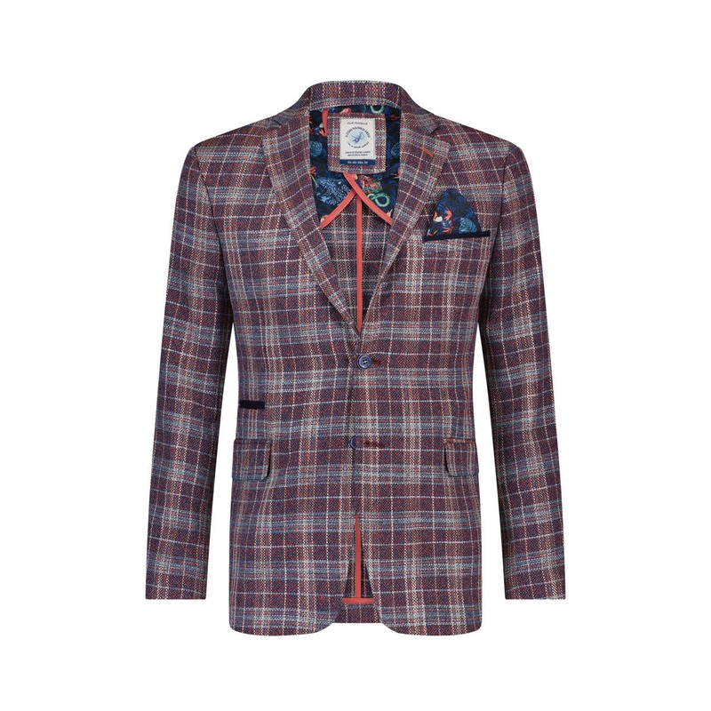 Blazer – Check – Coral Navy