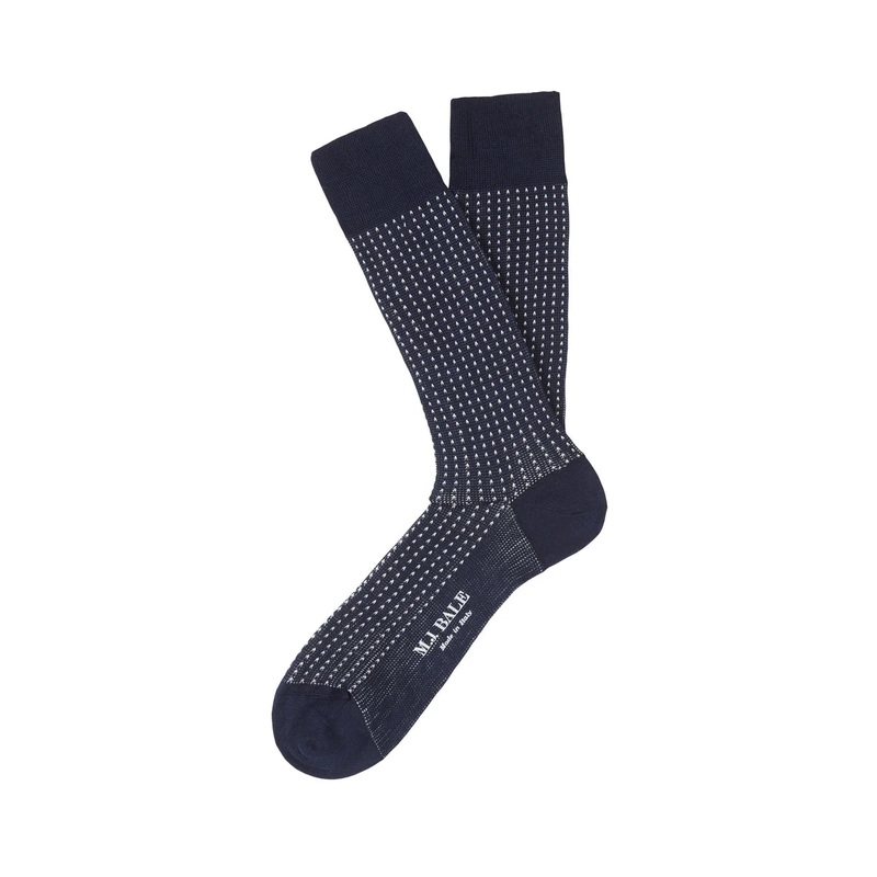 M.J. Bale – Casati Birdseye Sock – Navy with White