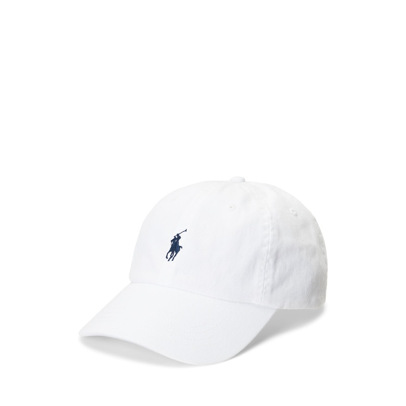 Polo Ralph Lauren – Chino Cap – White with Navy Pony