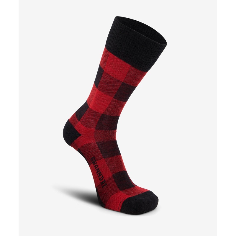Swanndri – Colombo Check Sock – Merino Wools – Red & Black