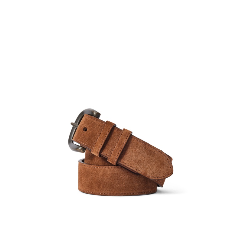 R.M.Williams – Ryder Belt – Suede – Dark Bronze Hardware – Cedar
