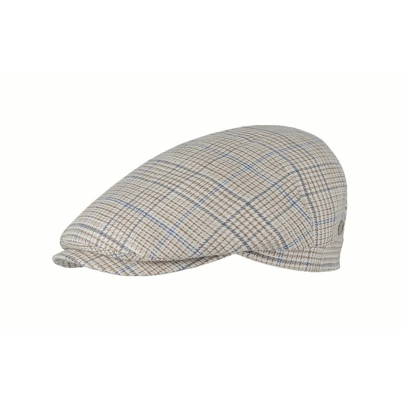 Avenel – M by Flechet Flat Cap – Check – Beige/Blue