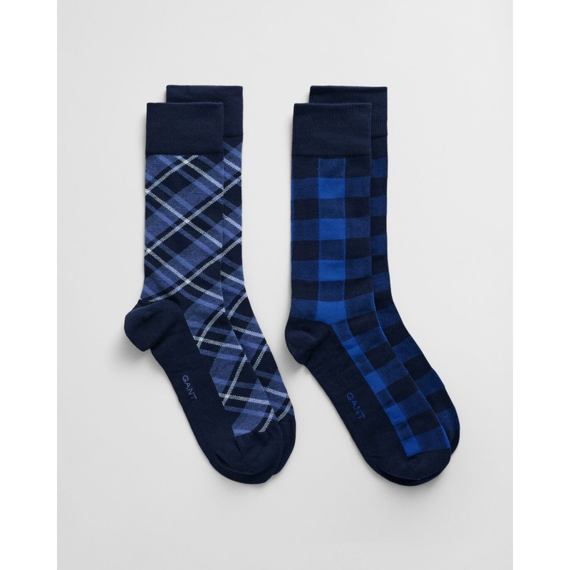 GANT – 2-Pack Check Socks Gift Box – Evening Blue