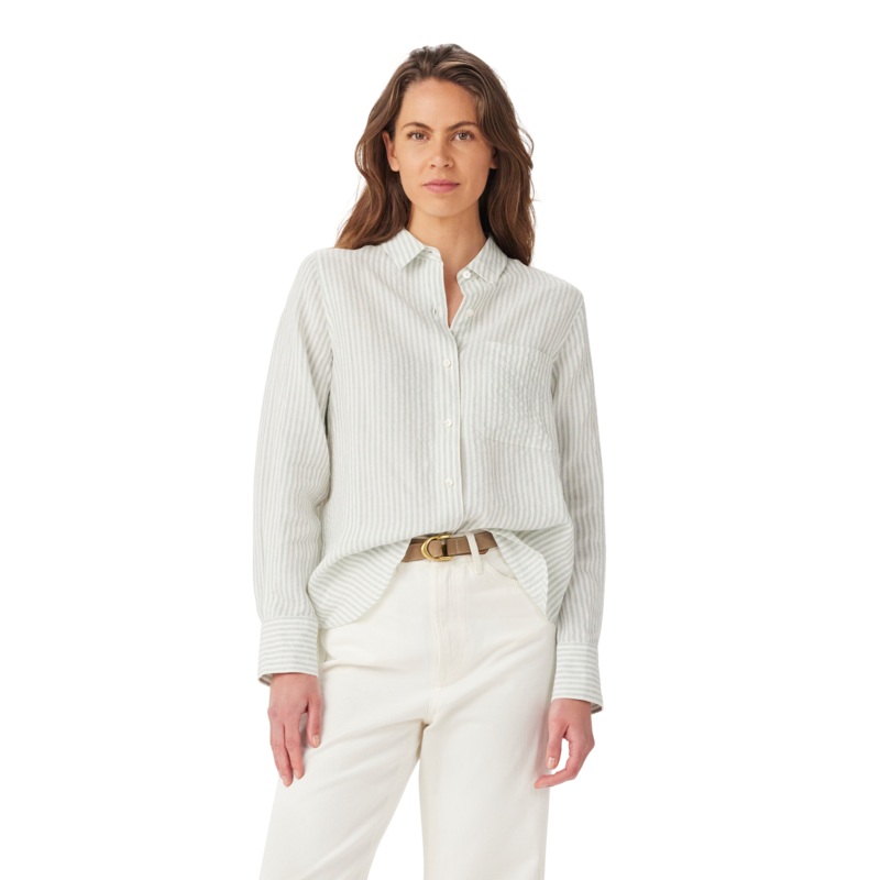 R.M.Williams – Crispin Linen Shirt – Stripe – Blue White